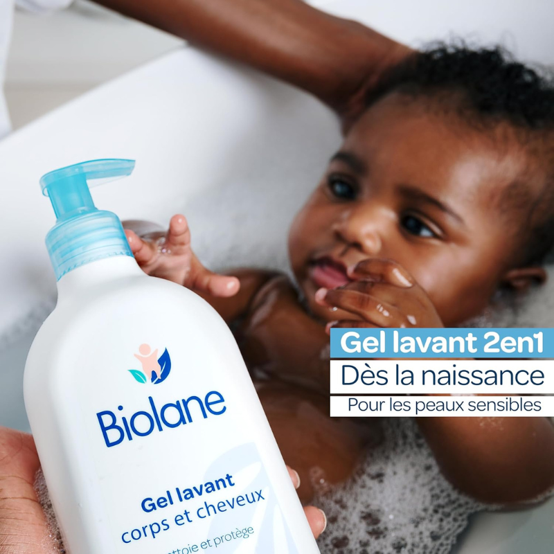 Gel BIOLANE Lavant Corps Et Cheveux 750ml nettoyant 2en1 bébé 2en1 pratique nettoyage doux formule douce format familial économique - novaparapharmacie