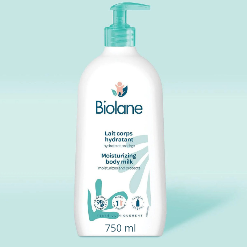 Lait BIOLANE Corps Hydratant 750ml hydratant bébé hydratation 24H spécial bébé nutrition intense format familial absorption rapide - novaparapharmacie
