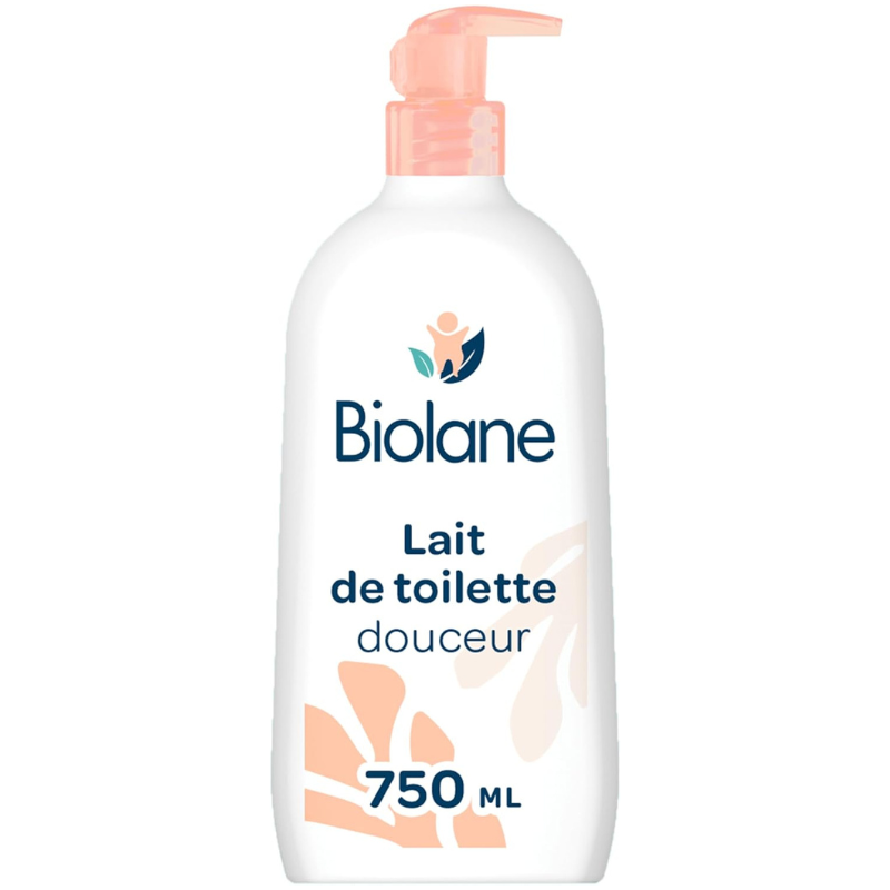 BIOLANE Lait De Toilette 750ml lait nettoyant bébé sans rinçage nettoyage doux formule douce format familial pratique rapide - novaparapharmacie