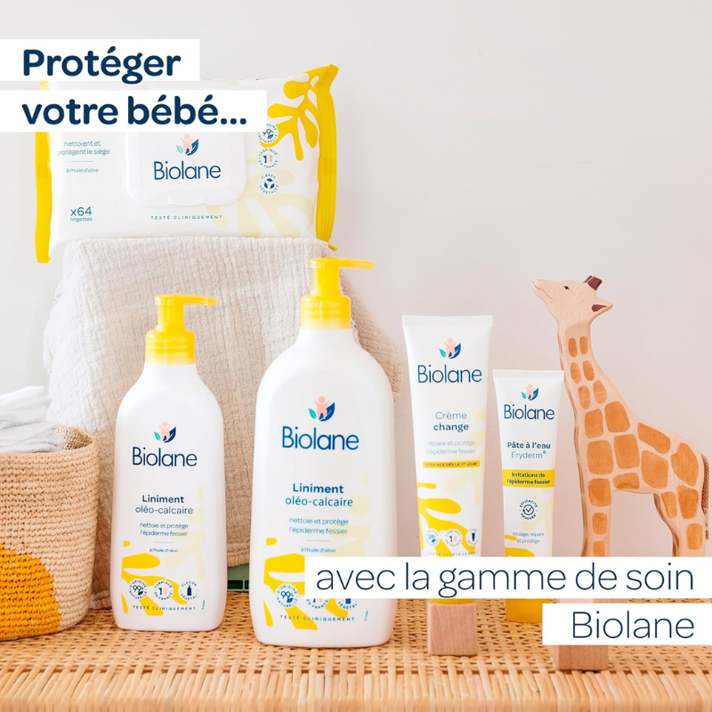 BIOLANE Liniment Oléo-Calcaire 700ml liniment change bébé huile olive eau chaux film protecteur prévient érythème fessier - novaparapharmacie