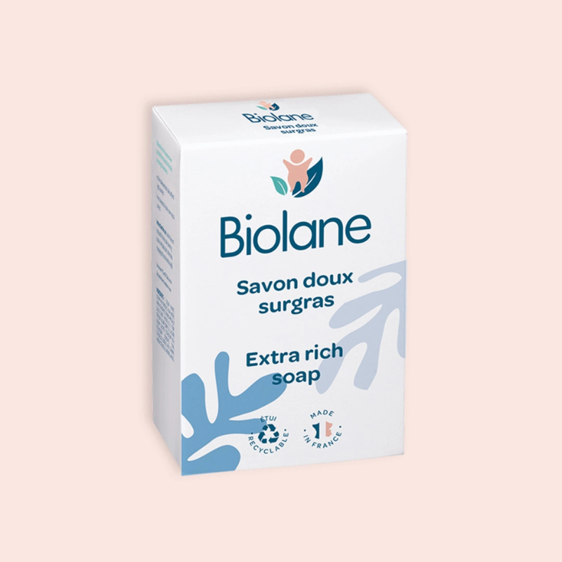 Savon BIOLANE Doux 150g surgras bébé surgras spécial bébé protection douceur nettoyage doux sans dessécher film hydrolipidique - novaparapharmacie