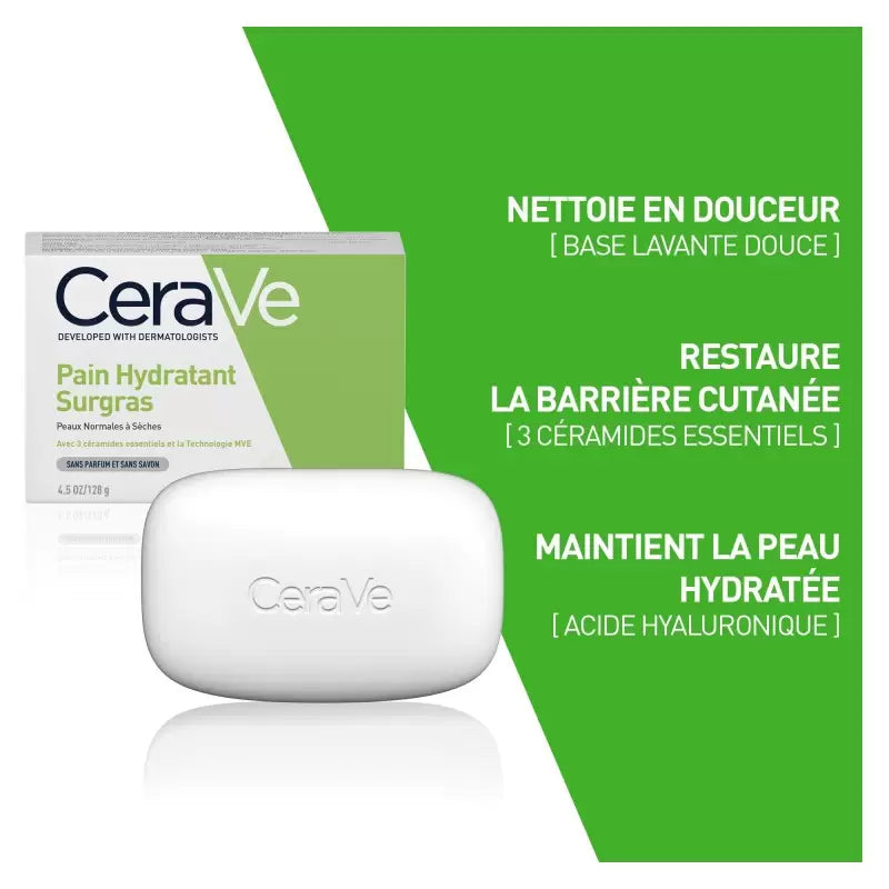 Cerave Pain Hydratant Surgras 128g-novaparapharmacie-maroc