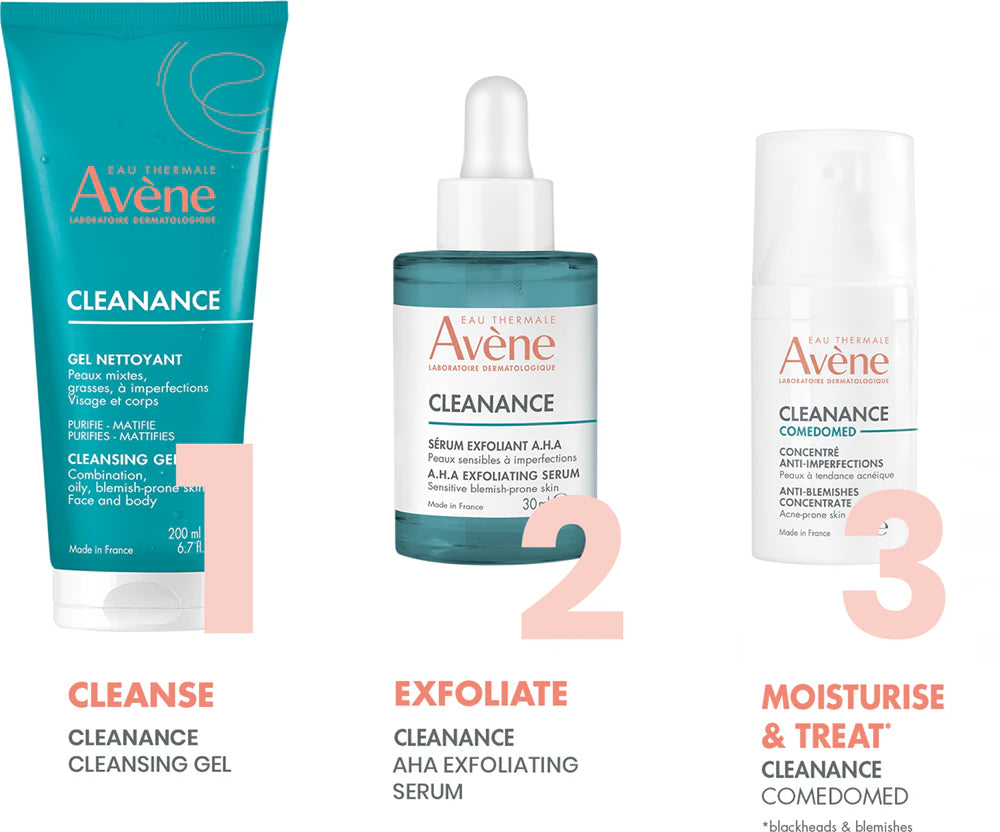 Avène Cleanance Sérum Exfoliant AHA 30ml Anti-Imperfections Peaux Sensibles Acnéiques Lissage - novaparapharmacie