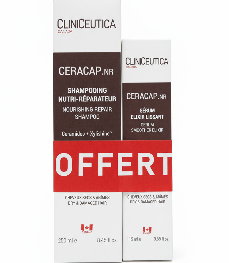CLINICEUTICA Ceracap.NR Pack shampooing nutri-réparateur 250ml sérum élixir lissant 115ml offert cheveux secs - novaparapharmacie