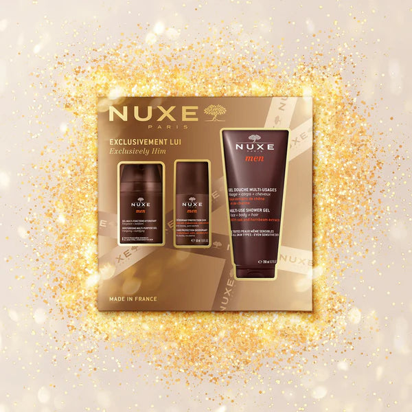 Nuxe vue coffret exclusivement lui set soins homme gel hydratant déodorant gel douche cadeau complet élégant - novaparapharmacie