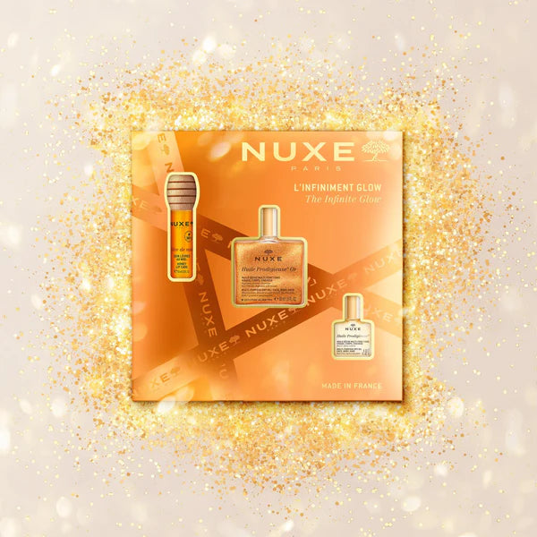 NUXE Coffret L'infiniment Prodigieuse Glow coffret éclat prodigieux éclat glow huile prodigieuse parfum coffret complet 7 huiles précieuses nacres dorées - novaparapharmacie