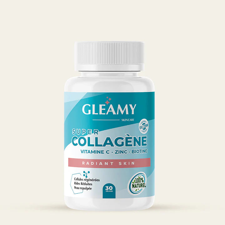  GLEAMY Super Collagène 30 Gélules marin anti-rides raffermissant vitamine C zinc biotine - novaparapharmacie