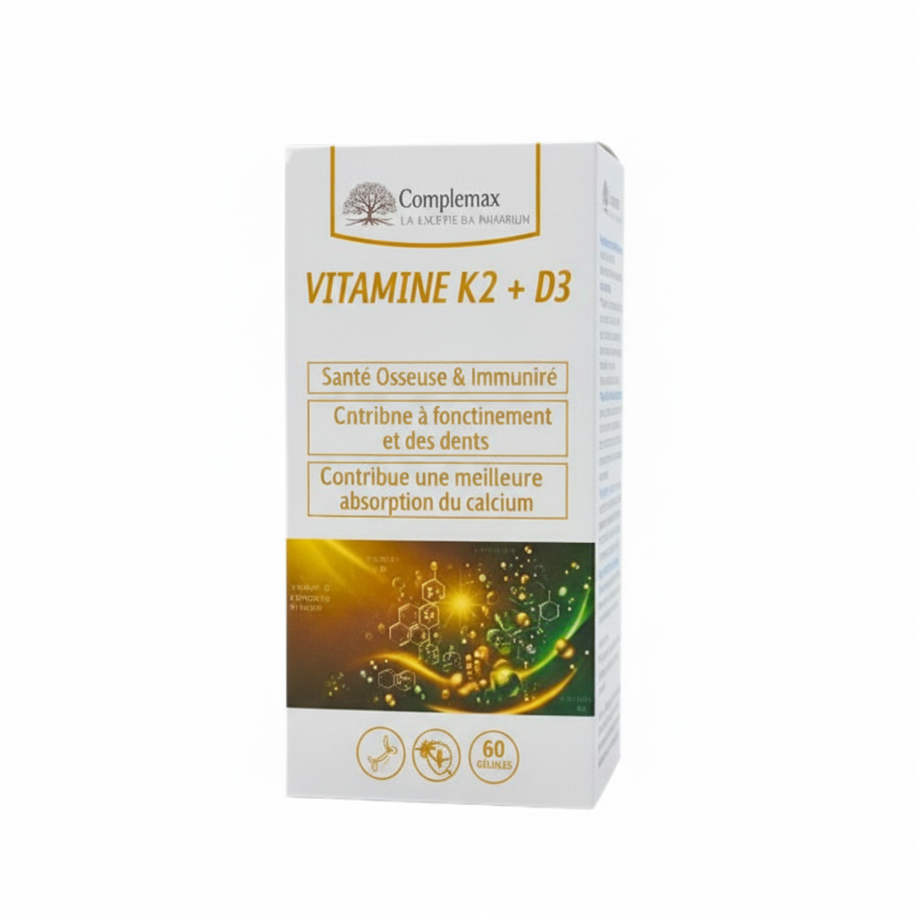 COMPLEMAX Vitamine K2+D3 60 Gélules complément os immunité calcium absorption synergie K2 D3 - novaparapharmacie