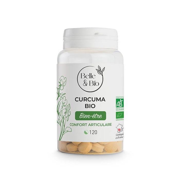 BELLE & BIO Curcuma 120 Gélules Bio complément alimentaire anti-inflammatoire articulations digestion - novaparapharmacie
