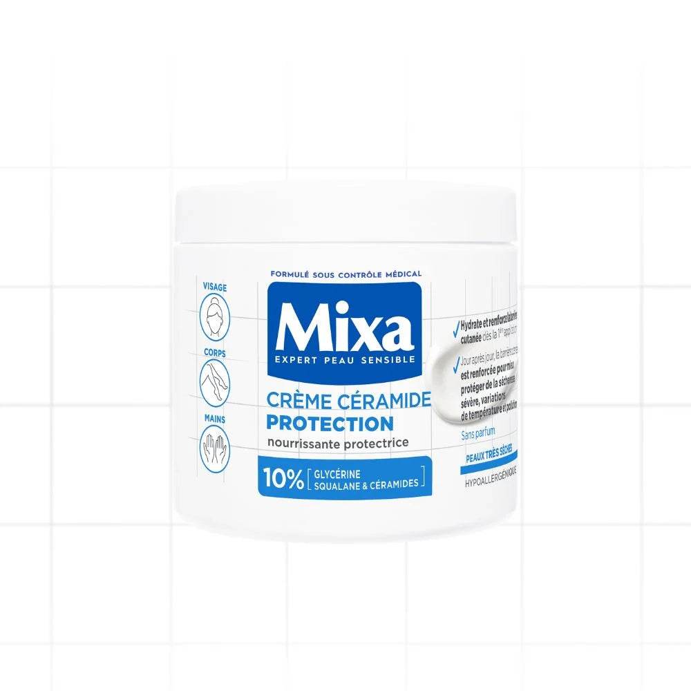 MIXA Crème Céramide Protection 400ml Crème Hydratante Corps Peaux Sensibles Sèches Céramides Glycérine Réparation Barrière - Nova Parapharmacie
