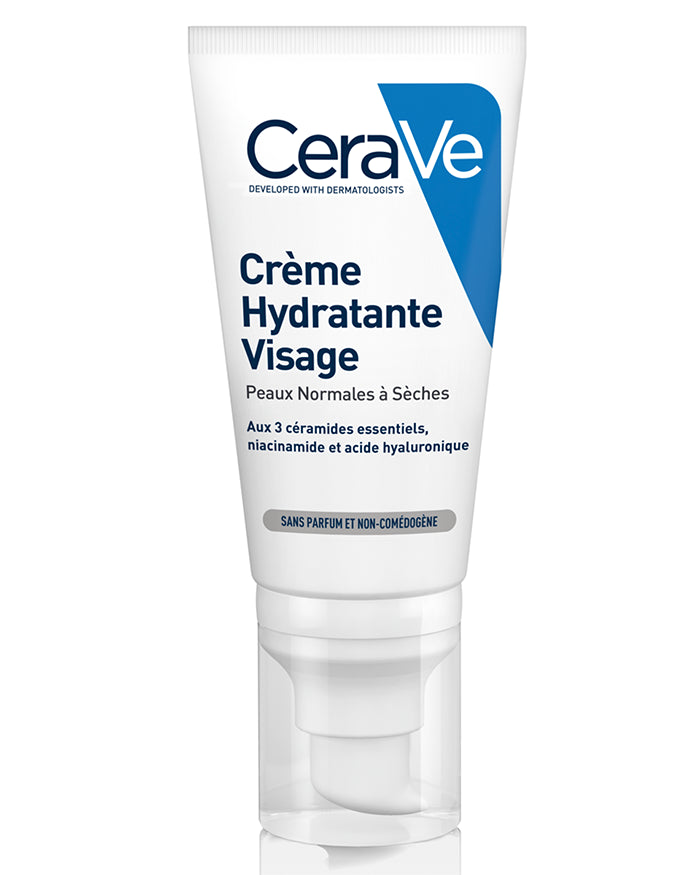  CERAVE Crème Hydratante Visage vue alternative hydratation 24h céramides peaux normales sèches acide hyaluronique niacinamide - novaparapharmacie