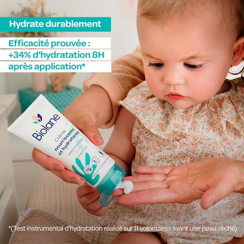 Crème BIOLANE Nourrisante et Hydratante 50ml visage bébé nutrition intense hydratation spécial visage confort peau douce - novaparapharmacie