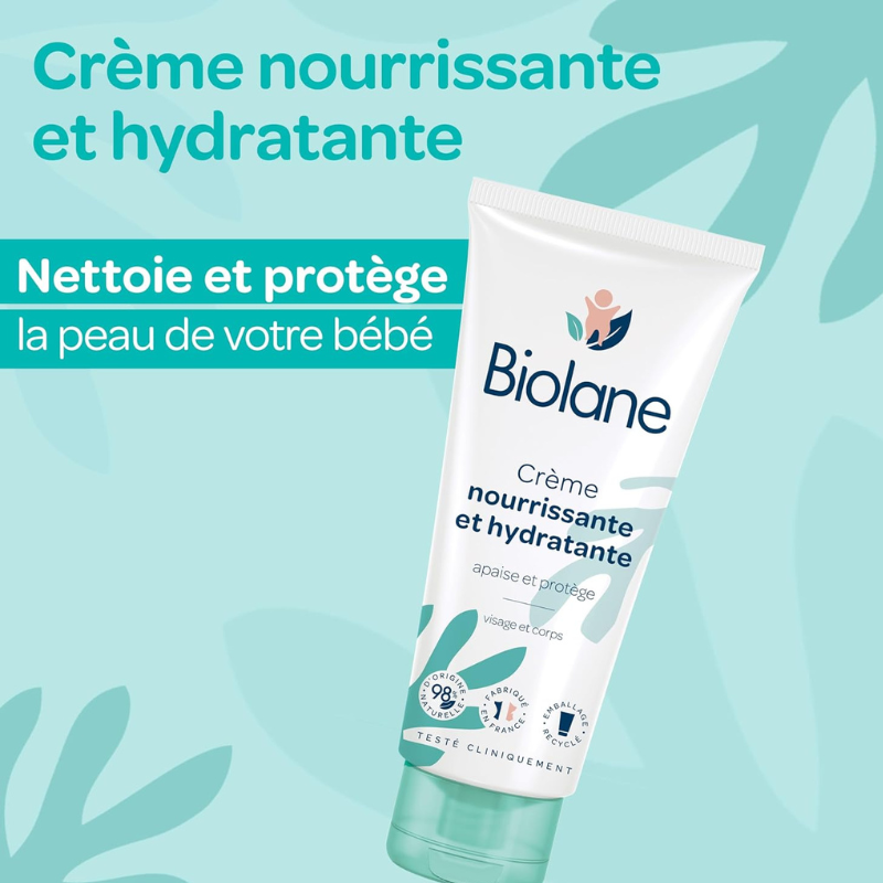 BIOLANE Crème Nourrisante et Hydratante 50ml crème visage bébé nutrition intense hydratation beurre karité amande douce - novaparapharmacie