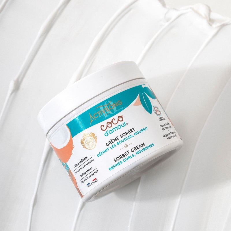 Crème ACTIVILONG Coco d'Amour Sorbet Boucles 300ml texture soin coiffant définition hydratation huile coco - novaparapharmacie