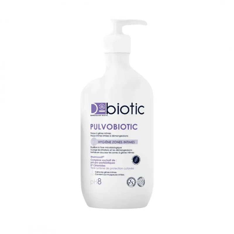 D-BIOTIC Pulvobiotic Hygiène Intime pH 8 500ml gel hygiène intime probiotiques probiotiques pH 8 protection douceur ménopause flore intime - novaparapharmacie