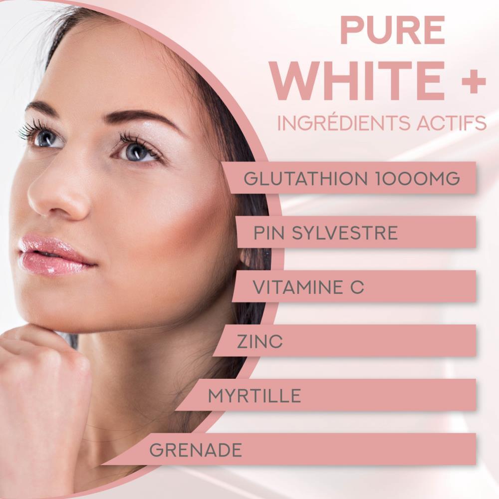 Flacons Eric Favre Pure White+ 10x15ml prêts à boire complément beauté antioxydants peau éclatante format pratique - novaparapharmacie