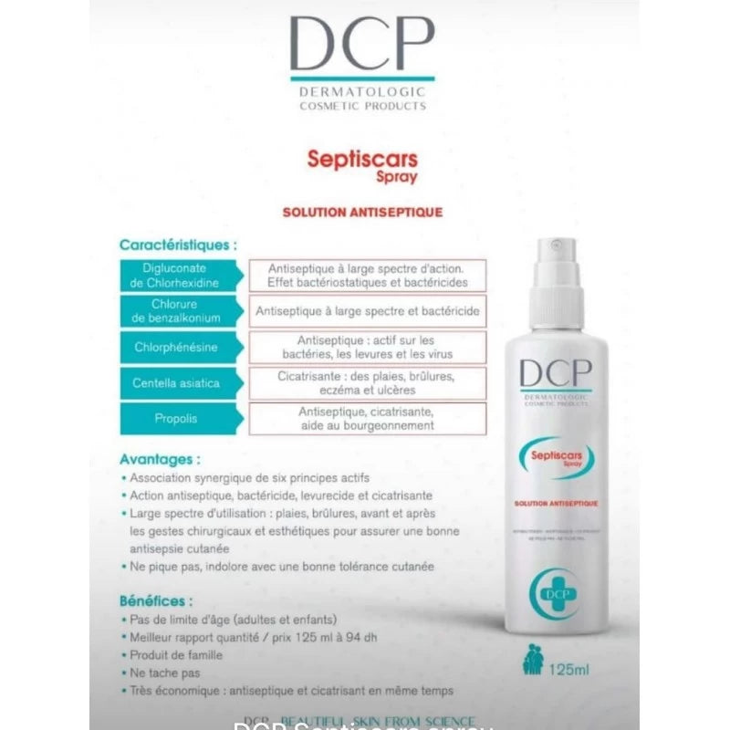 DCP Septiscars Spray Antiseptique 125ml-novaparapharmacie-maroc