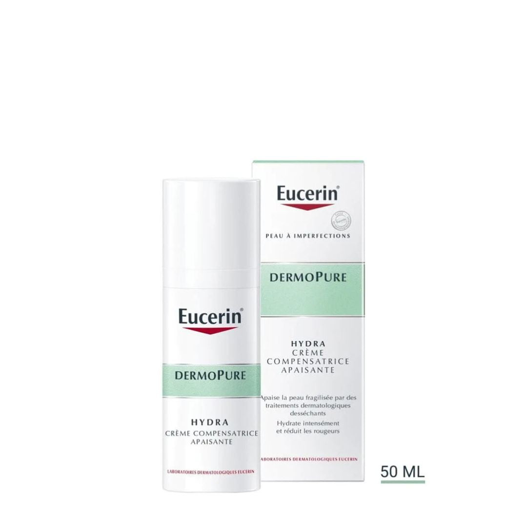 Eucerin DERMOPURE HYDRA Crème Compensatrice Apaisante Atténue les effets secondaires des traitements dermatologiques desséchants | Nova Para