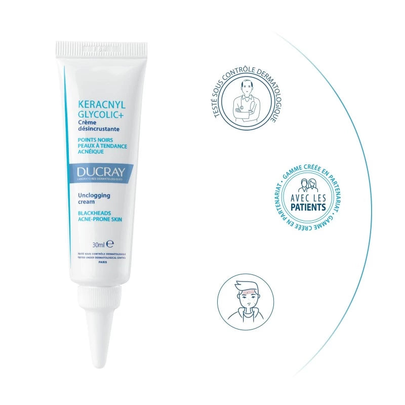 Ducray KERACNYL GLYCOLIC+ Crème désincrustante 30ml