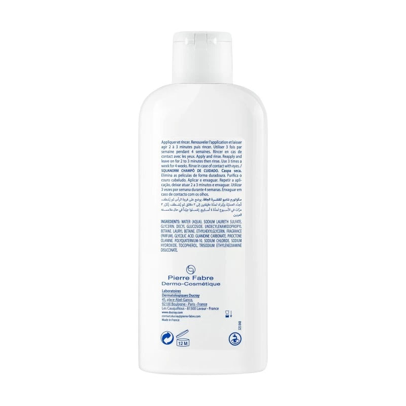 Ducray SQUANORM Shampooing Traitant Antipelliculaire - Pellicules Sèches 200ml