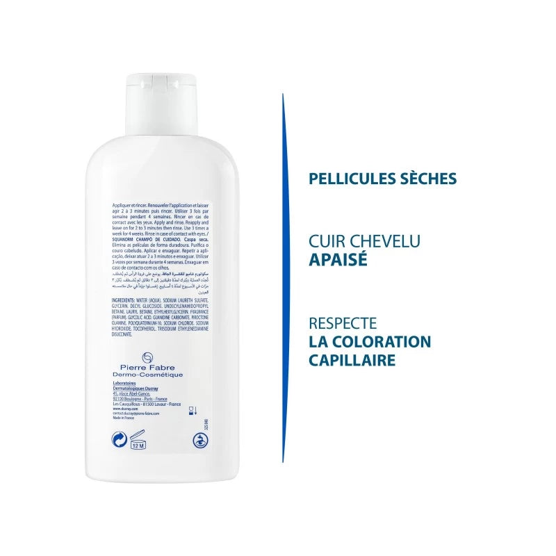 Ducray Squanorm Shampooing Antipelliculaire 200ml Pellicules Sèches Traitement Efficace - novaparapharmacie