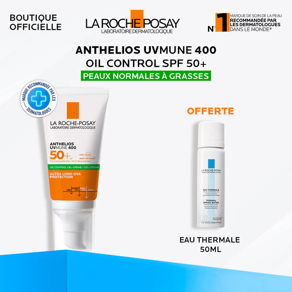 La Roche-Posay Anthelios UVMUNE 400 SPF50+ 50ml protection invisible + cadeau eau thermale 50ml offre spéciale - novaparapharmacie