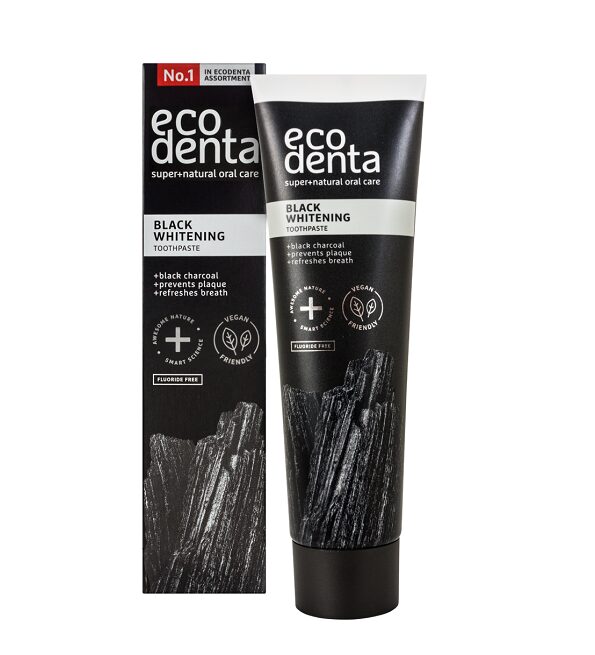 ECODENTA Dentifrice Blanchissant Charbon Actif 100ml soin dentaire blancheur naturel élimine taches - novaparapharmacie