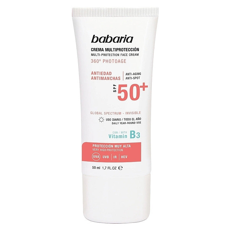 BABARIA Écran Solaire Peau Nature SPF50 crème solaire naturelle très haute protection SPF 50 formule naturelle peau nature UVA UVB - novaparapharmacie