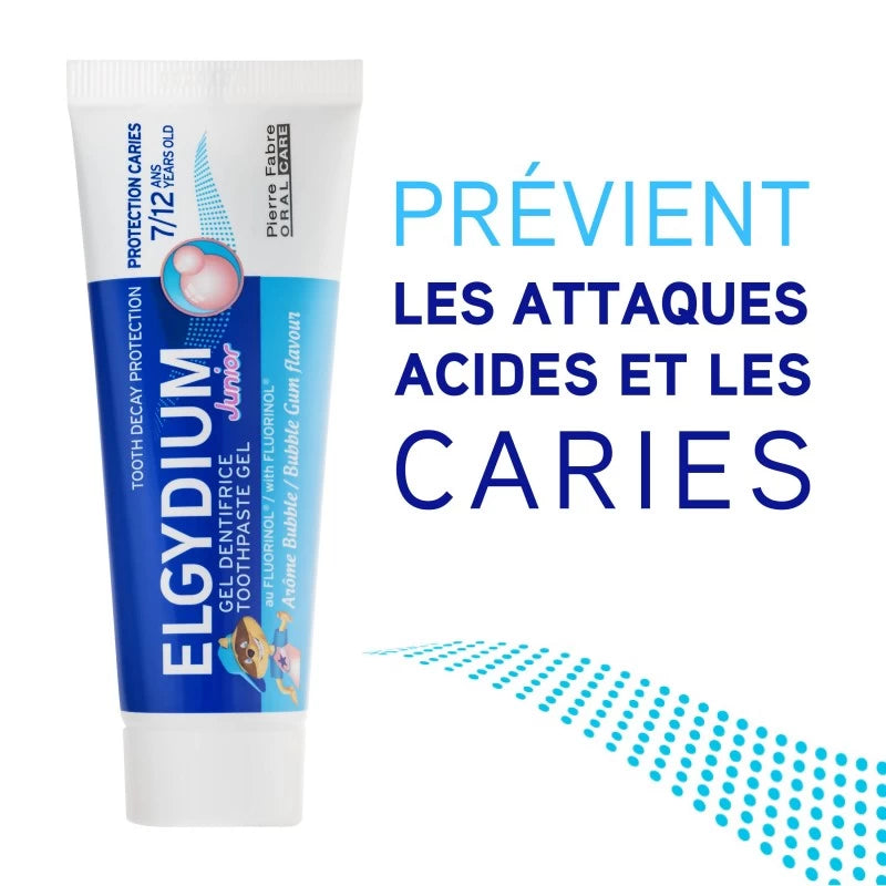 ELGYDIUM Junior Bubble 7/12 ans dentifrice enfant 50ml