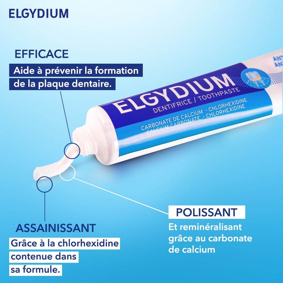 ELGYDIUM Antiplaque Dentifrice Protection Plaque Dentaire 75ml - Hygiène Bucco-Dentaire Premium - Nova Parapharmacie