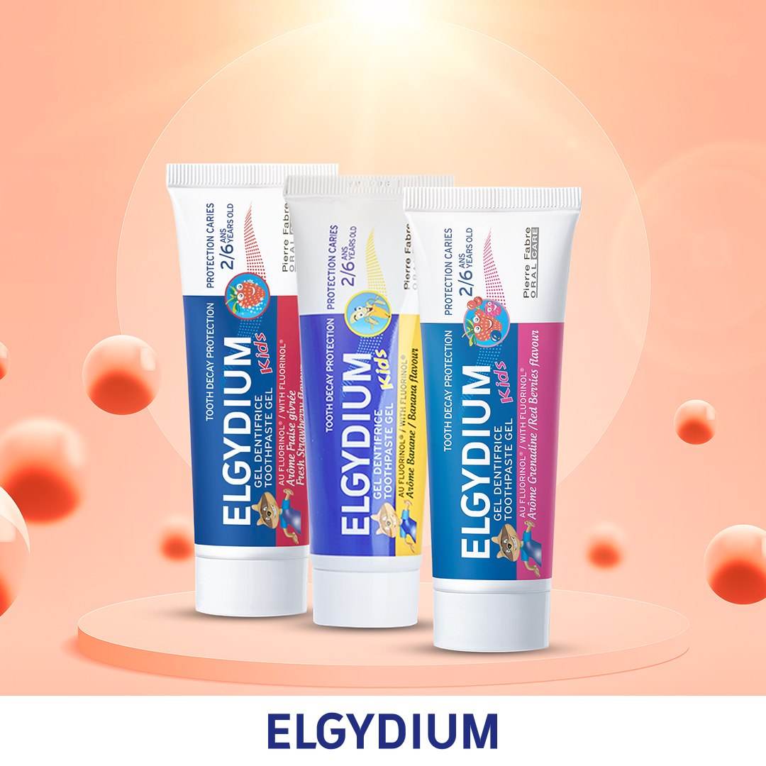 ELGYDIUM Kids Banane Dentifrice Enfant 2-6 ans Goût Banane Fluor Adapté Dents de Lait 50ml - Nova Parapharmacie