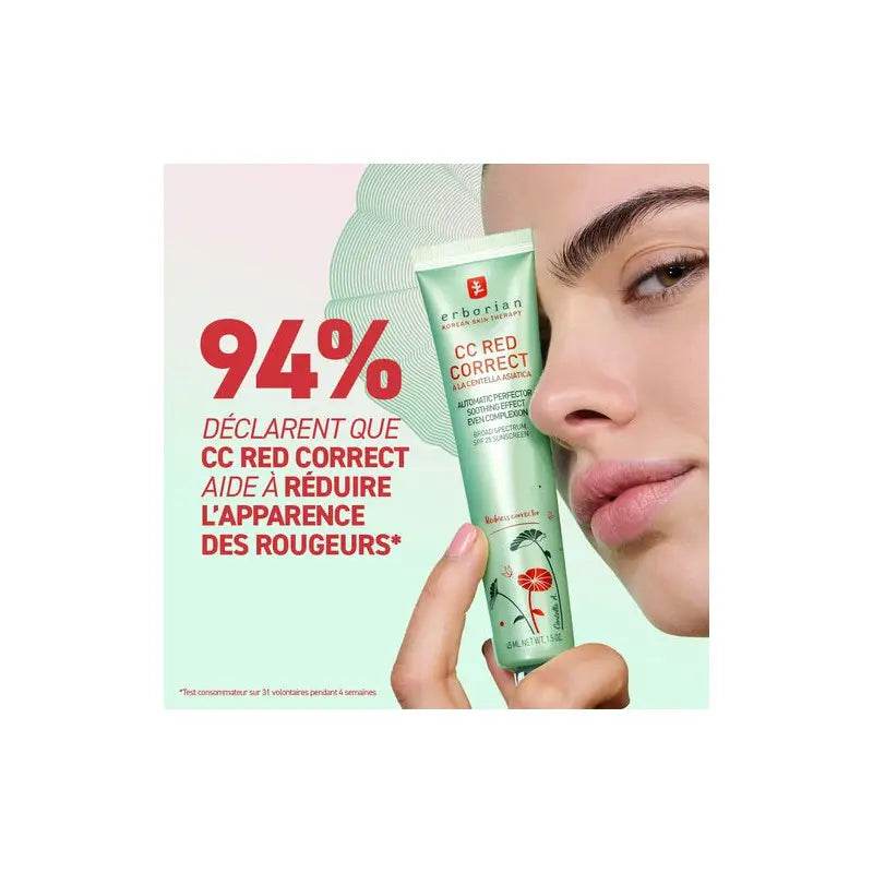 Correct Red ERBORIAN CC Red Correct crème anti-rougeurs Spf 25 | 45 ml | Nova Para
