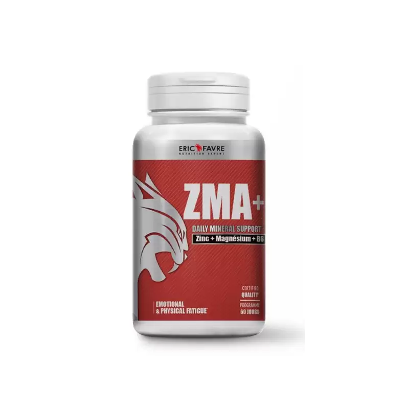 Eric Favre ZMA+ 120 Capsules complément alimentaire zinc magnésium vitamine B6 récupération musculaire sommeil testostérone - novaparapharmacie