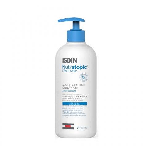 ISDIN Nutratopic Pro-AMP Lotion Émoliente 400ml - Soin Corps Peau Atopique Sèche - Nova Parapharmacie