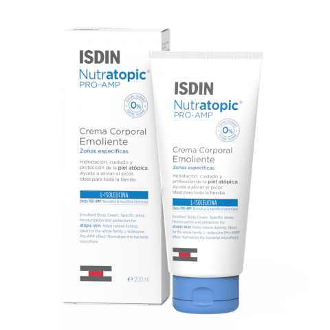 ISDIN Nutratopic Pro-AMP Crème Émolliente 200ml - Soin Corps Peau Atopique Intensive - Nova Parapharmacie
