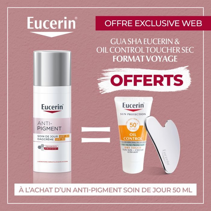 EUCERIN ANTI PIGMENT SOIN DE JOUR SPF30 50ML + GUASHA EUCERIN ET OIL CONTROL TOUCHER SEC OFFERTS | Nova Para
