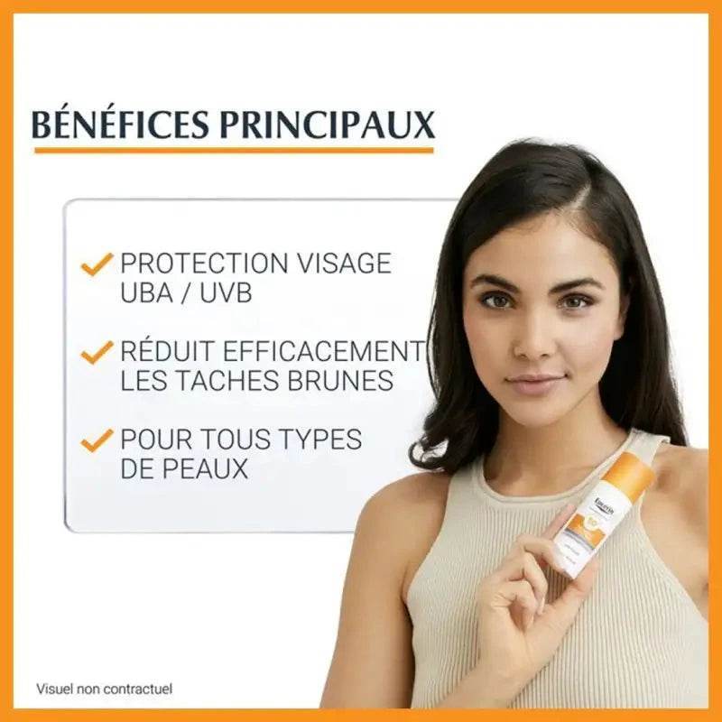 EUCERIN SUN PROTECTION PIGMENT CONTROL Fluid Protection Spf 50+ 50 Ml = HYDRO PROTECT & OIL CONTROL TOUCHER SEC FORMAT VOYAGE - Nova Parapharmacie