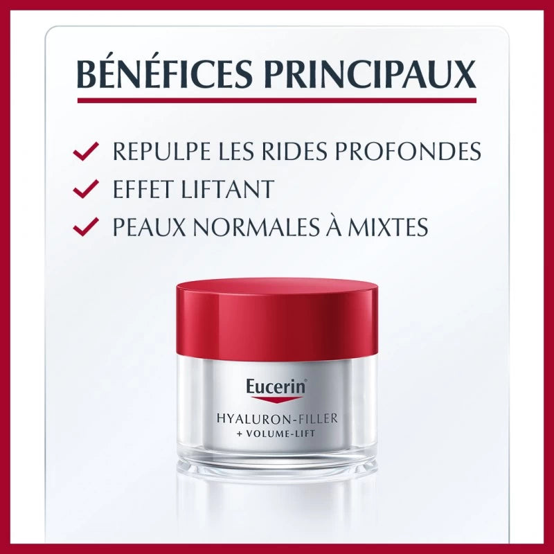 Eucerin HYALURON-FILLER + VOLUME-LIFT Soin de Jour Peau Normale à Mixte 50ml