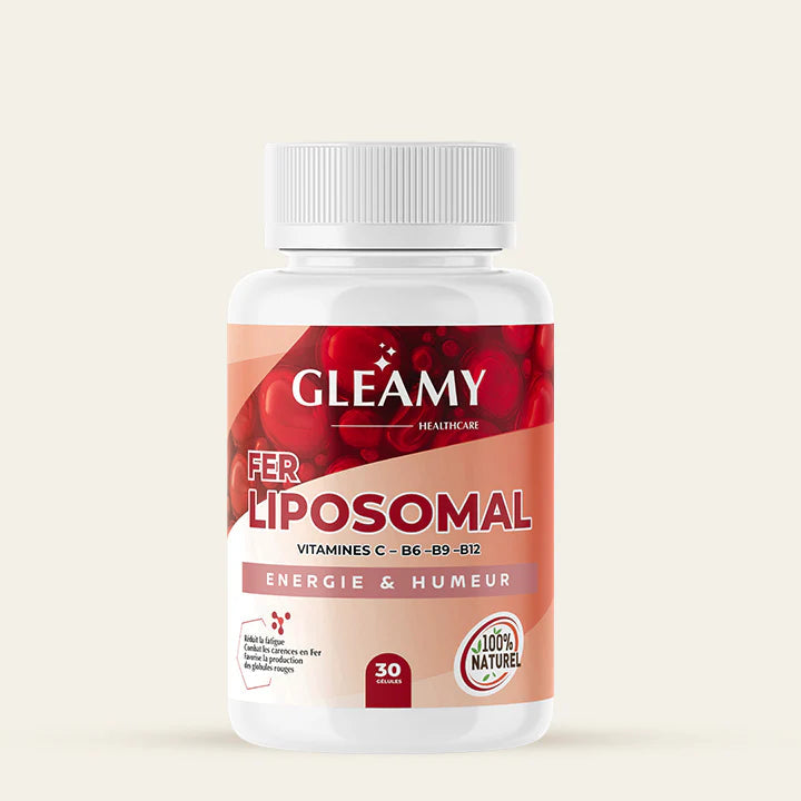 GLEAMY Fer Liposomal 30 Gélules anémie fatigue énergie haute absorption technologie liposomale - novaparapharmacie