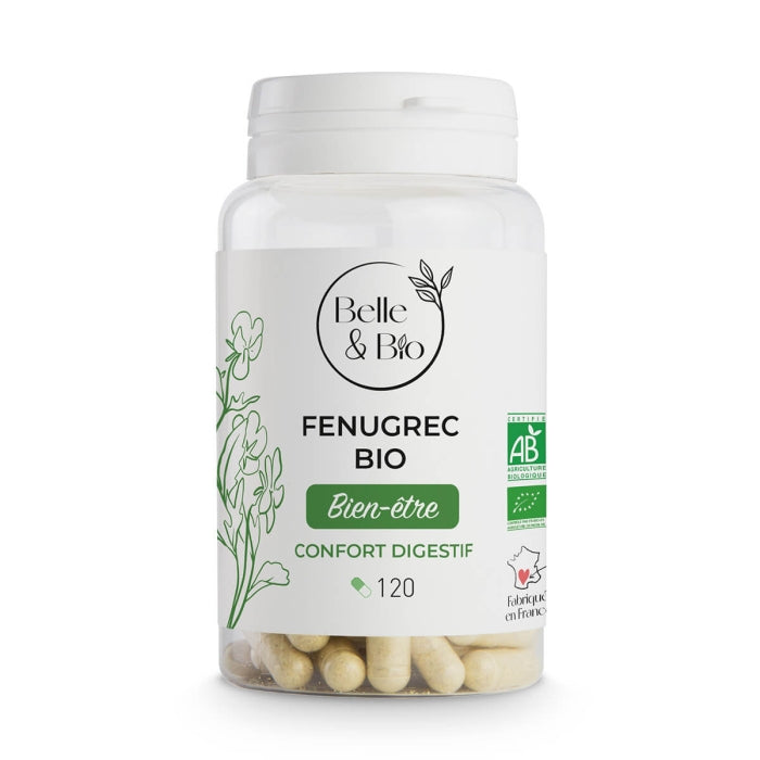 BELLE & BIO Fenugrec 120 Gélules Bio complément alimentaire allaitement galactogène stimule lactation - novaparapharmacie
