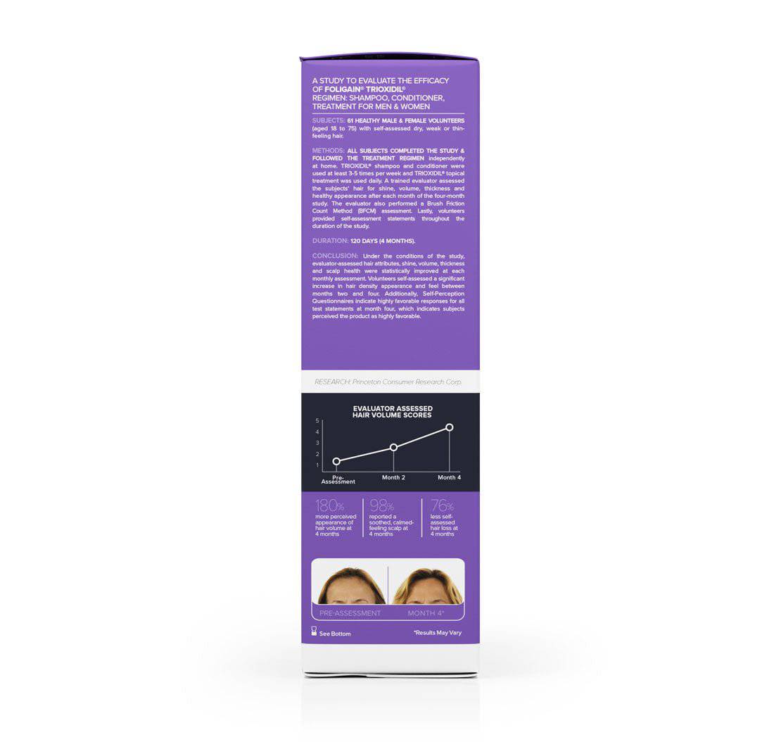 Foligain bénéfices triple action anti-chute trioxidil 2% concentré densité volume douceur préservée femme - novaparapharmacie