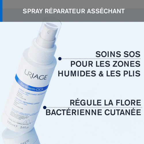 URIAGE 100ml Bariéderm Cica-Spray asséchant cuivre-zinc smectite absorption - novaparapharmacie
