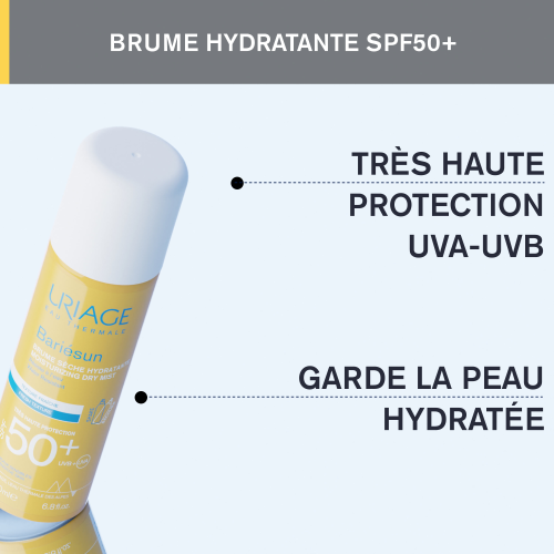 URIAGE Bariésun Brume Sèche SPF50+ 200ml résultats 91% sans traces blanches 82% sans effet collant - novaparapharmacie