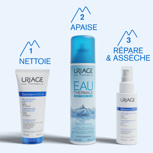 URIAGE Bariéderm Cica-Gel Nettoyant 200ml Cuivre-Zinc Peaux Irritées 🎁