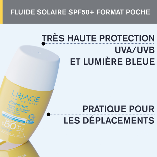 URIAGE BARIESUN Fluide Ultra Léger SPF50+ 30ml étui boîte emballage protection solaire fluide visage - novaparapharmacie
