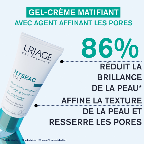  URIAGE HYSÉAC Mat application émulsion matifiante peaux mixtes grasses matifiant hydratant pores resserrés quotidien - novaparapharmacie