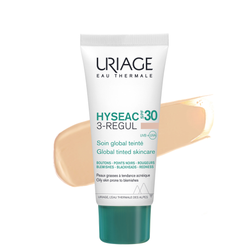 URIAGE HYSÉAC 3 Regul vue soin global teinté SPF30 peaux acnéiques matifiant teinté protection anti-imperfections - novaparapharmacie