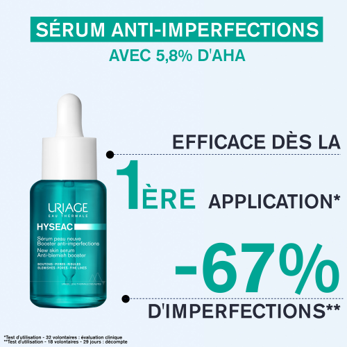 URIAGE Hyseac Sérum Peau Neuve 30ml - Booster Anti-Imperfections 5,8% AHA | Nova Parapharmacie