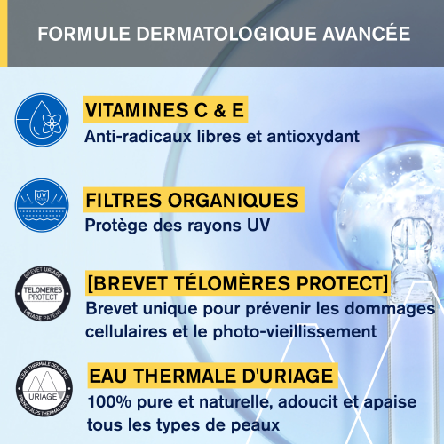 URIAGE Bariésun Fluide Anti-Taches SPF50+ 40ml formule brevets Telomeres Protect Bariesun Eau Thermale - novaparapharmacie