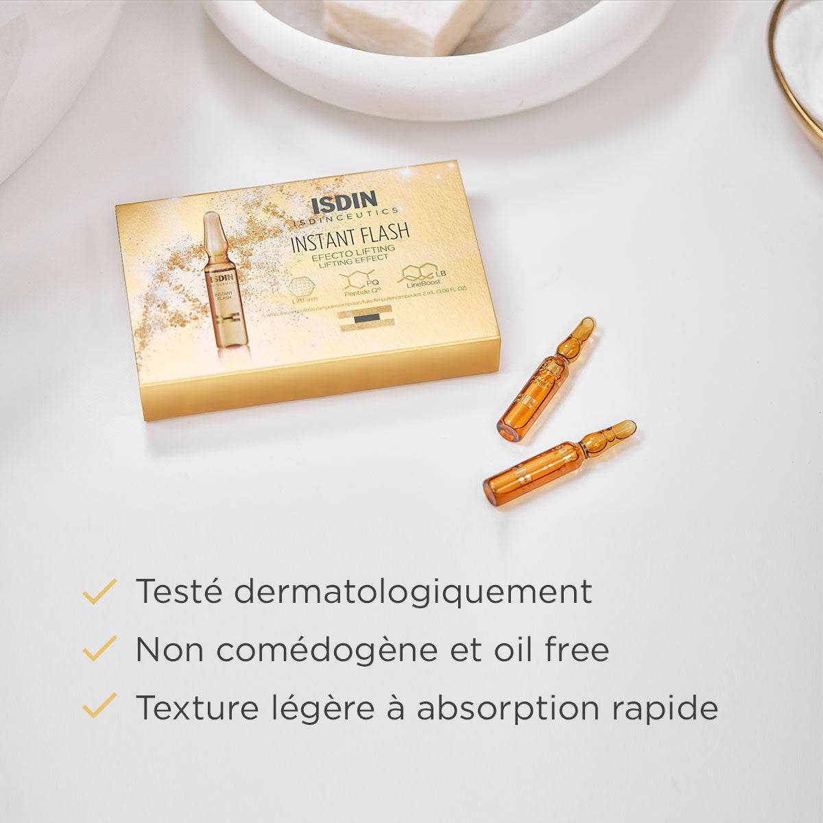 ISDIN Isdinceutics Instant Flash 5 Ampoules x 2ml - Effet Lifting Immédiat Anti-Rides - Nova Parapharmacie